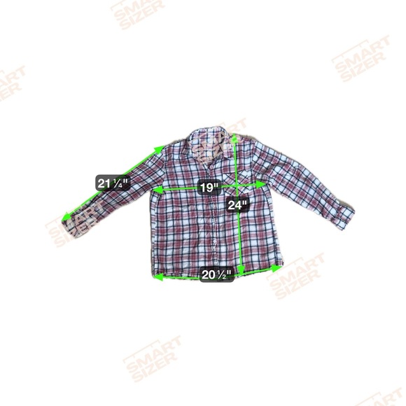 Red Plaid Long Sleeve Button Down Shirt Single Pocket Fall Autumn 🍂 Thanksgiving - Picture 6 of 8